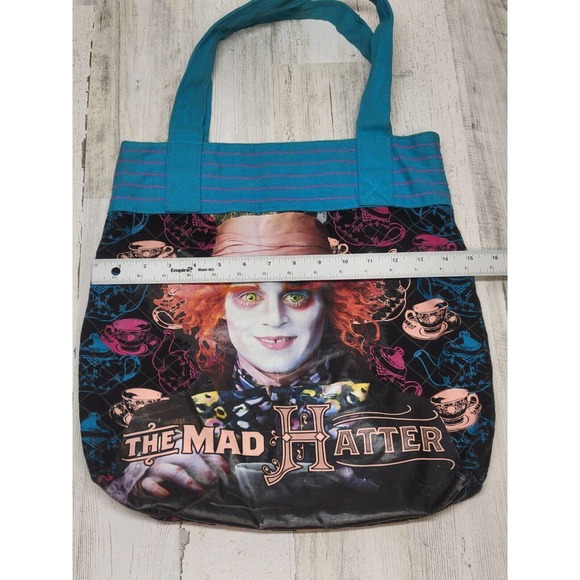Disney Mad Hatter Tote Bag Loungefly Johnny Depp Alice In Wonderland - Picture 7 of 10